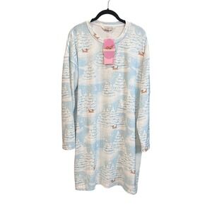Peter Alexander Long Sleeve Night shirt Winter Wonderland Dog Print Size Medium